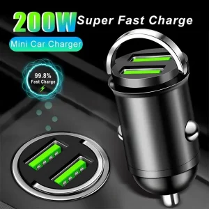 Mini Pull Ring Car Charger Dual USB Fast Chargingfor IPhone Huawei Xiaomi Samsung QC 3.0 Phone Convenient Charger Adapter