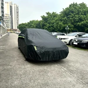 Car Cover Full Exterior Black Auto Cover Sunshade Dustproof Protection With Reflective Strips Universal for Hatchback Sedan SUV