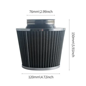 76MM 3 Inch High Flow Cold Air Intake Filter Universal Induction Kit Car Accessories Vehicles Air Filters Sport Power Mesh Cone