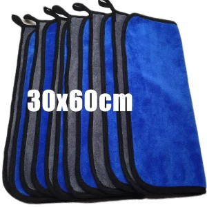 1/5pcs Microfiber Car Washing Towels Soft Quick Drying Windows Mirrors Wiping Rags Home Double Layer Cleaning Cloths 500GSM