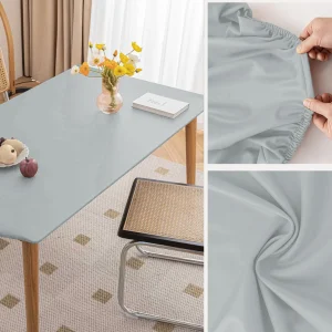 1PC Leather Elastic tablecloth Custom Square Round Table cover Waterproof dinning table cloth Protector Desk mat