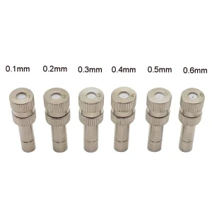 (50 Pieces/Lot) 6mm Low Pressure 0.1-0.5mm Stainless Steel Fog Misting Nozzles Connectors Garden Water Irrigation Sprinkler