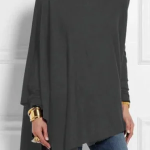 Cotton Irregular Womens Tops And Blouses Casual O Neck Long Sleeve Top Female Tunic 2024 Autumn Plus Size Women Blusas Shirts