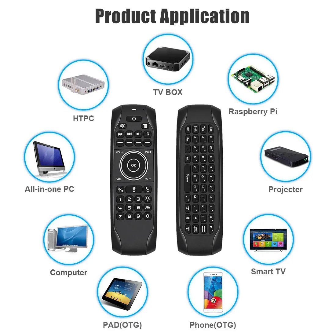 G7V PRO Backlit Gyroscope 2.4G Wireless Voice Air Mouse Russian English Keyboard Smart Remote Control For Android TV BOX X96 TX6 - Image 4
