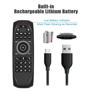 G7V PRO Backlit Gyroscope 2.4G Wireless Voice Air Mouse Russian English Keyboard Smart Remote Control For Android TV BOX X96 TX6