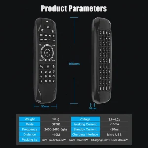 G7V PRO Backlit Gyroscope 2.4G Wireless Voice Air Mouse Russian English Keyboard Smart Remote Control For Android TV BOX X96 TX6