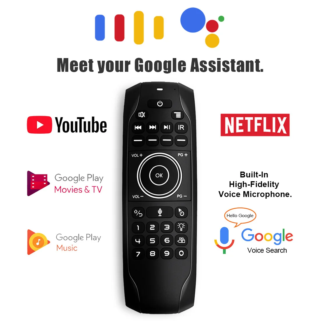 G7V PRO Backlit Gyroscope 2.4G Wireless Voice Air Mouse Russian English Keyboard Smart Remote Control For Android TV BOX X96 TX6 - Image 6
