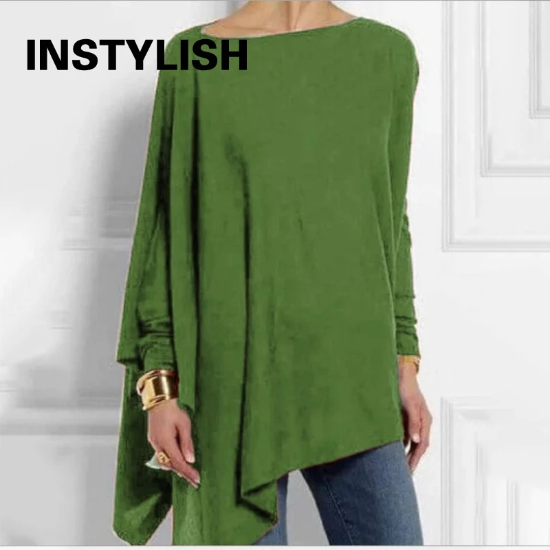 Cotton Irregular Womens Tops And Blouses Casual O Neck Long Sleeve Top Female Tunic 2024 Autumn Plus Size Women Blusas Shirts - Image 2