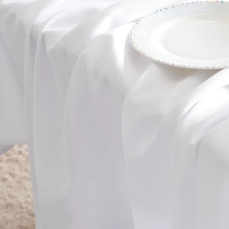 white tablecloth home dinner party oversized table cover wedding banquet outdoor party cover hotel decoration tablecloths - الصورة 4