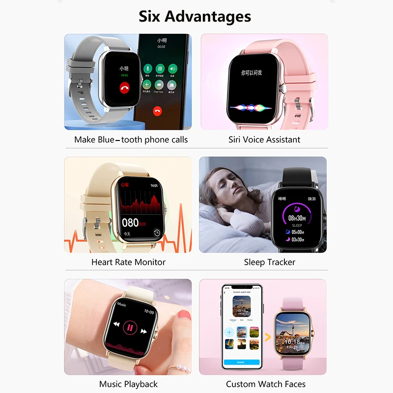 Original 1.83'' Smart Watch Fitness Clock Heart Monitor Sport Smartwatch Wireless Call Digital Wrist Watches for Men Women 2025 - Image 2