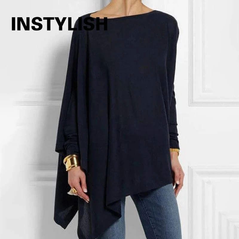Cotton Irregular Womens Tops And Blouses Casual O Neck Long Sleeve Top Female Tunic 2024 Autumn Plus Size Women Blusas Shirts - Image 3