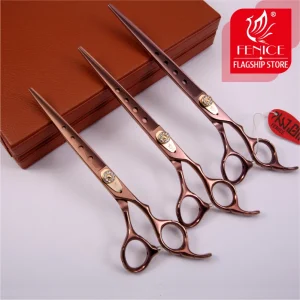 Fenice 7.0 7.5 8.0 inch professional JP440C pet dog cat grooming cutting scissors straight shears