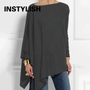Cotton Irregular Womens Tops And Blouses Casual O Neck Long Sleeve Top Female Tunic 2024 Autumn Plus Size Women Blusas Shirts