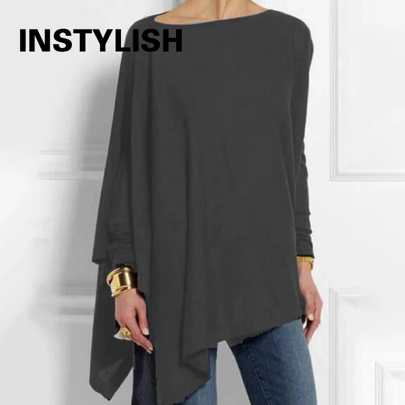 Cotton Irregular Womens Tops And Blouses Casual O Neck Long Sleeve Top Female Tunic 2024 Autumn Plus Size Women Blusas Shirts - Image 6