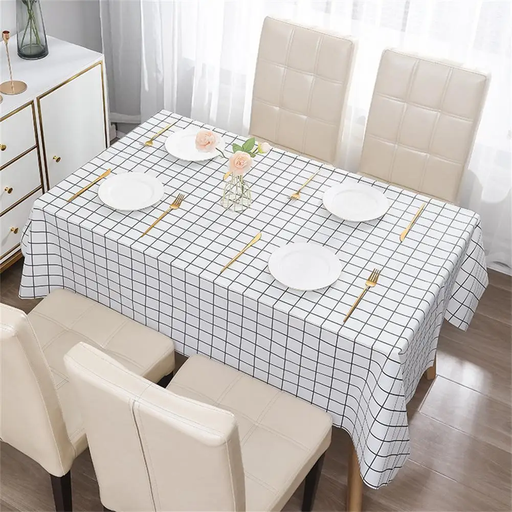 Nordic Style Grid Printed Household Waterproof Oil Resistant Dining Table Cloth Table Cover Party Decoration Rectangular - Image 4