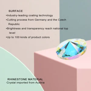 YHB Top Quality SI Color Electroplatin Glass Crystal Shape Rivoli Sewing Stones Flatback Sew-on Rhinestones For Garment Clothes