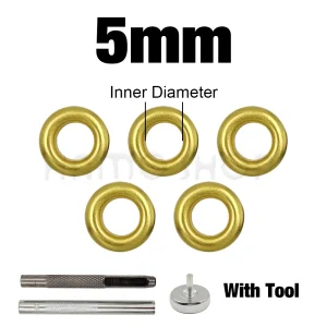 100set Gold Color Metal Eyelet Grommets With Eyelet Punch Die Tool Set For Leathercraft DIY Clothing Shoes Belt Bag Accessories
