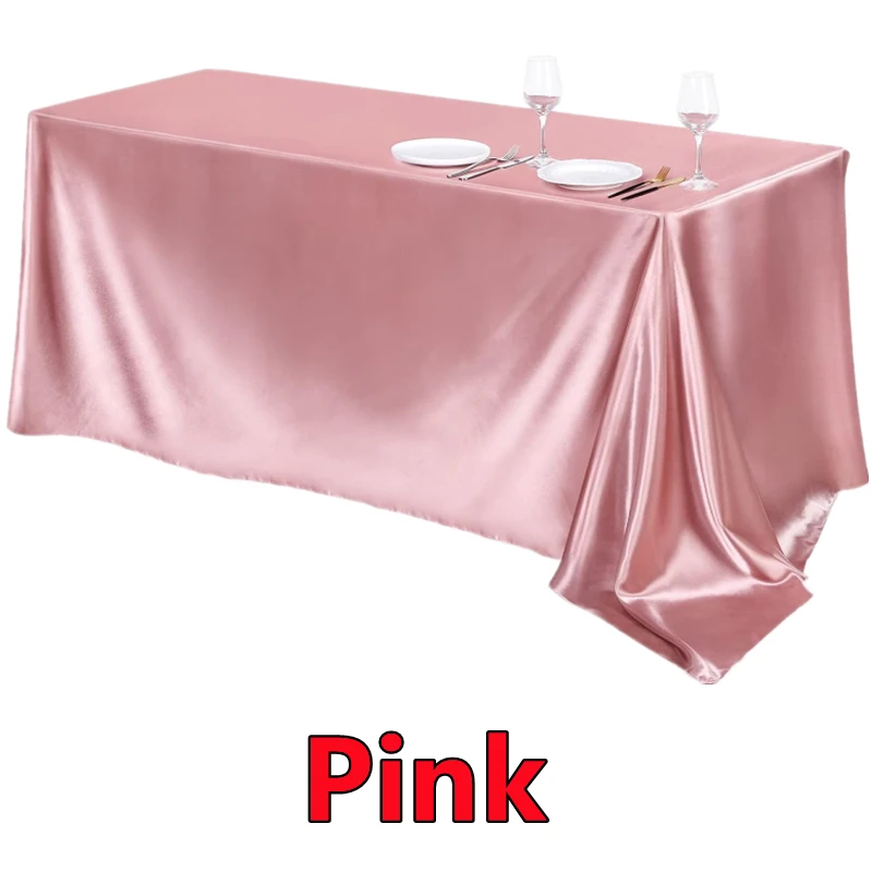 Rectangle Satin Tablecloth,Silkly Soft Solid Color Table Cover For Dining Room Wedding Party Banquet Supplies Dinner Tablecloths - Image 11