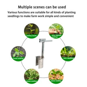 Handheld Seedling Transplanter Stainless Steel Planting Seed Dispenser Vegetable Agricultural Garden Farming Tool 농사용품 파종기 묘목이식기