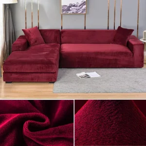 Velvet Sofa Cover Thick Elastic 1/2/3/4 Seater Sofa Cover for Living Room Velvet Plush L Shaped Corner Sofa Cover
