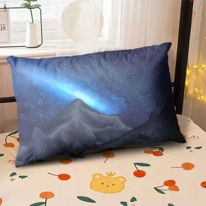 Starry Sky Sunset Sea Pillow, 2D Night Scene Pillow Core and Case Set, Aesthetic Pillow for Student Dormitory