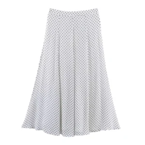 KONDALA Vintage Polka Dot Women Sets Chiffon Bow Tie Loose Blouses Loose Long Skirts Fashion 2026 Spring Summer Holiday Suits