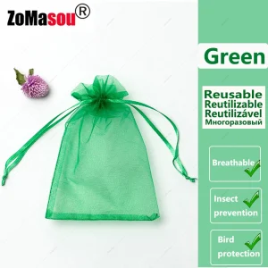 20-100PCS Vegetable Grapes Fruit Grow Bags Fruit Protection Bags Garden Anti-Bird Netting Mesh Bag Strawberry Bags Garden Tools
