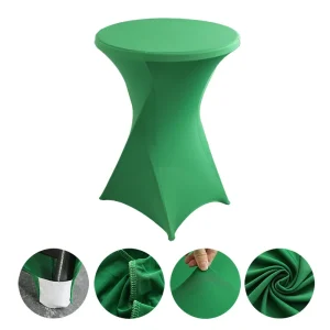 Creative Simple Style Solid Color Polyester Round Banquet Elastic Table Set Hotel Wedding Decoration Cocktail Bar Table Set