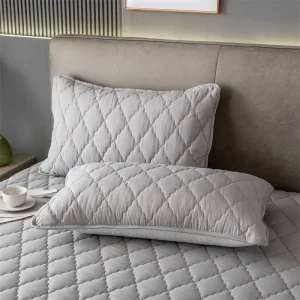 Brushed Cotton Padded Waterproof Pillowcase - Single Piece / 2-Piece Set Soft Breathable Pillow Cover for Bedroom Bed
