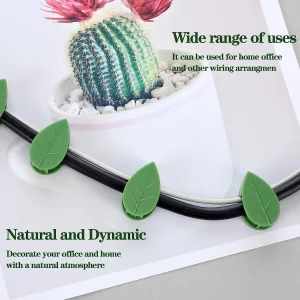 Plant Climbing Wall Fixture Clips Acrylic Sticker Green Leaf Simula Self-Adhesive Hook Plant Vine Traction Indoor Outdoor Decor
