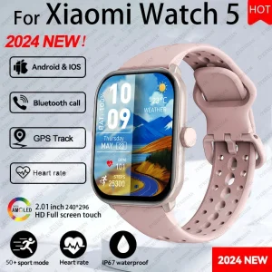 2026 New Global Version Watch 5 Men Women HD AMOLED Screen Heart Rate Bluetooth Call GPS Track Waterproof Sports Smart Watch
