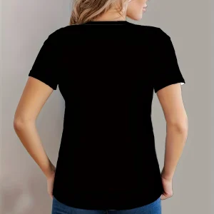 Women's Tee - White & Black Crystal Cats Graphic, Mystical Glowing Feline Design for Casual Daily Wear