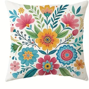 Colorful Floral - Bird Cheerful Pillow CoversLiving room sofa cushion cover, soft and comfortable, bedroom room decoration