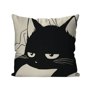 Cartoon Black Cat Print Decorative Pillowcase Bedding Home Decorative Cushion Pillowcase