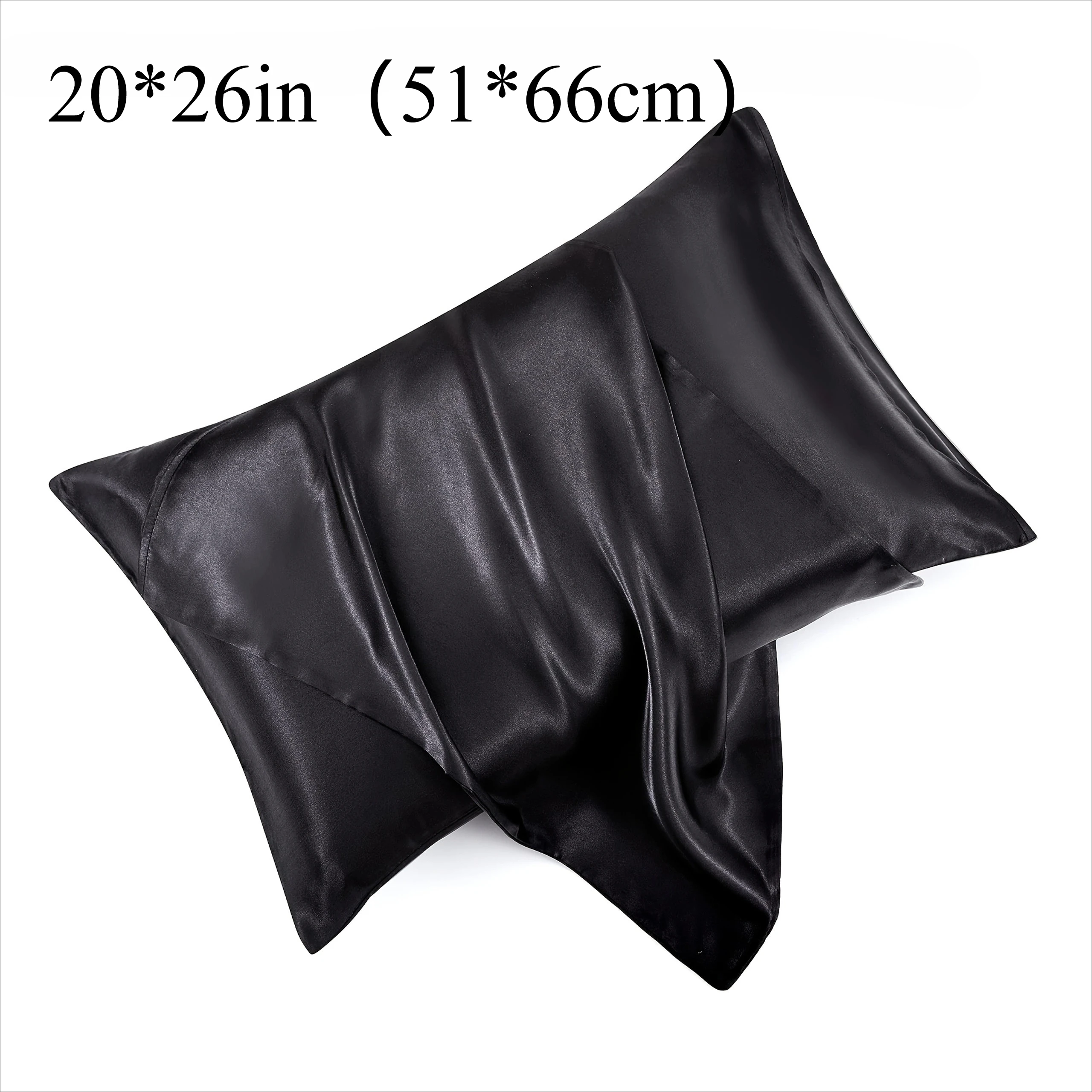 1 Pair Satin Pillowcase - Anti-Allergy Breathable Bedding Polyester Satin with Envelope Closure Machine Washable & Skin-Friendly - الصورة 6