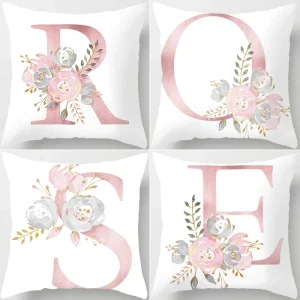 45x45cm Pink Letter Cushion Pillowcase Decorative Sofa Polyester