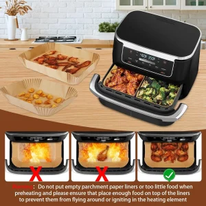 50-200pcs Rectangle Disposable Air Fryer Paper Non-Stick Airfryer Baking Paper Liner Oilproof Oven Pad Mat for Ninja for Philips