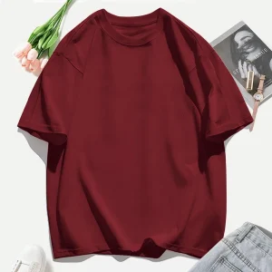 Y2K Woman 100% Cotton T Shirts Solid Color Casual T-Shirt O-Neck Summer Tops For Women Fashion Oversized Female Sportswear