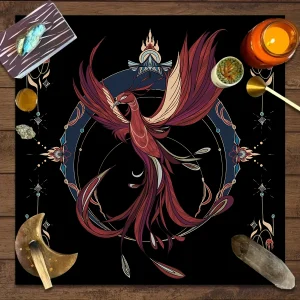 1pc Tarot card tablecloth, mysterious wizard astrology decoration butterfly flower table mat, card game decoration tablecloth