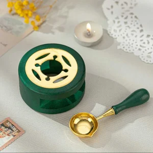 Sealing Wax 1 Set of Spoon Sealing Wax Furnace Stove Pot Seal Decorative Craft Gift Solid Wood Wax Stamp Craft Supplie SB002