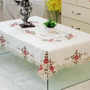 Table Cloth Table Cover Lace European Garden Elegant Embroidered Dining TableCloth Flower Peony Chair Cover Wedding Dust Cover