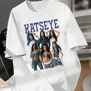 Retro Katseye Beautiful Chaos T-shirt Kpop Tee Gift for Woman Man Fashion Harajuku Kawaii T-shirt Women's Y2K Clothing