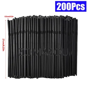 50-3000Pcs Multicolor Drinking Straws rietjes Milk Tea Bar Party Wedding Kitchen Home Accessories Beverage Black Straw Wholesale