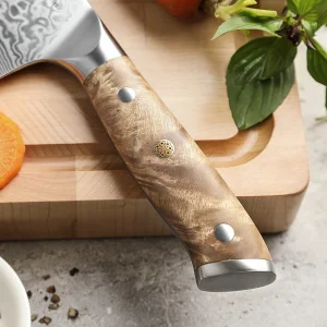 XINZUO 1-3PCS Damascus Steel Knife Set Chef Santoku Utility Knives 67 Layers Super Steel Figured Sycamore Brass Rivets 60HRC