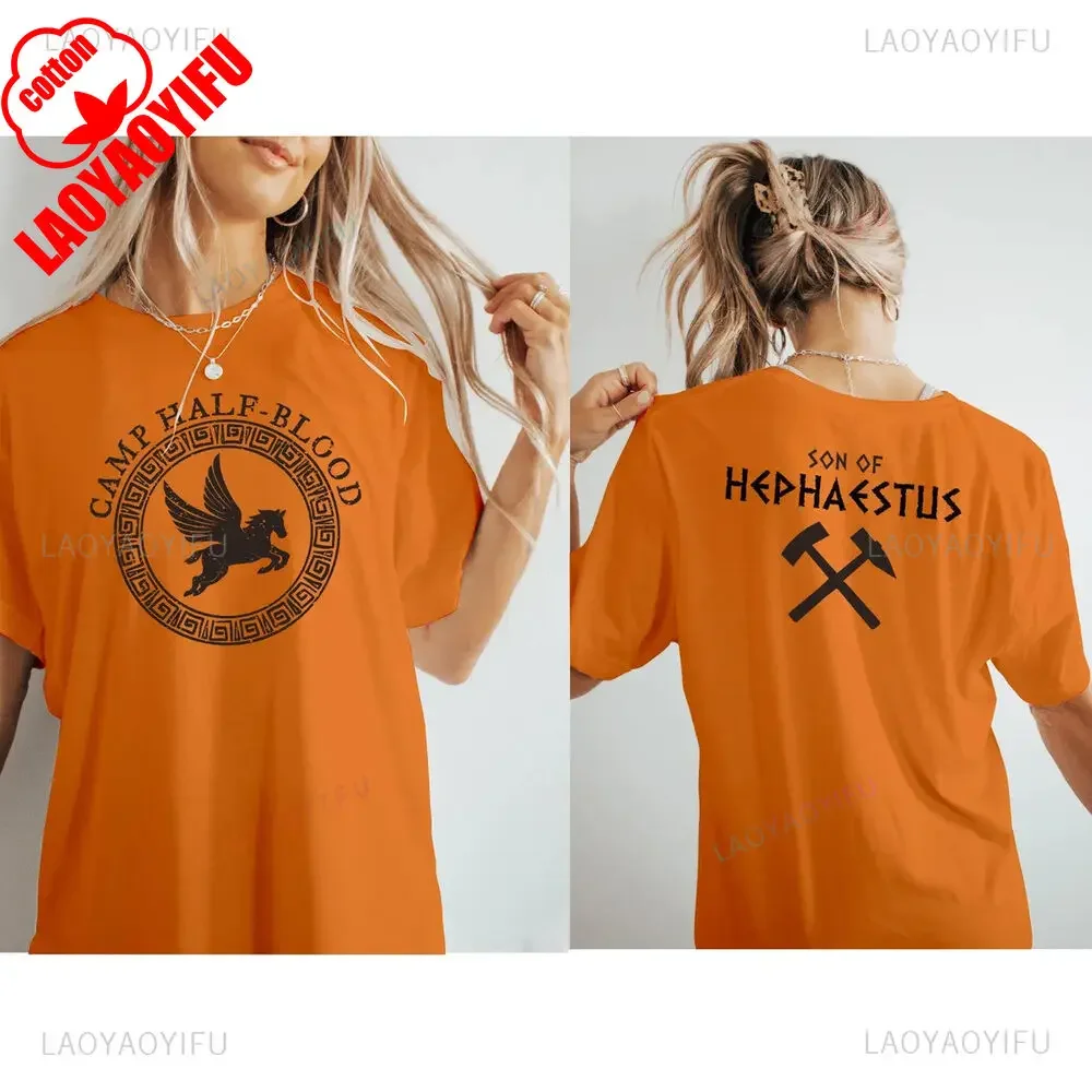 Classic Camp Half Blood Long Island Percy Jackson Son of Greek Tshirt Summer Woman Man High Quality Cotton Graphic T Shirts - الصورة 8