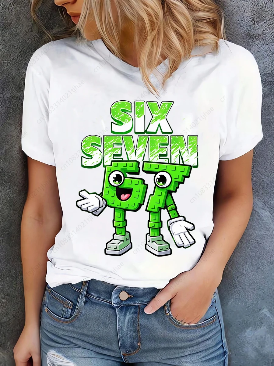 Funny 67 Brainrot Women T Shirts for Laddy Six Seven Brain Rot T-Shirt Party Tshirt for Girls T shirt for Woman Tops Tees - Image 12