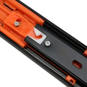 2Pcs Metal Buffer Drawer Slides 12-20 Inch Track Width 45mm Mute Three-Section Rail Sliding Furniture Hardware Fittings