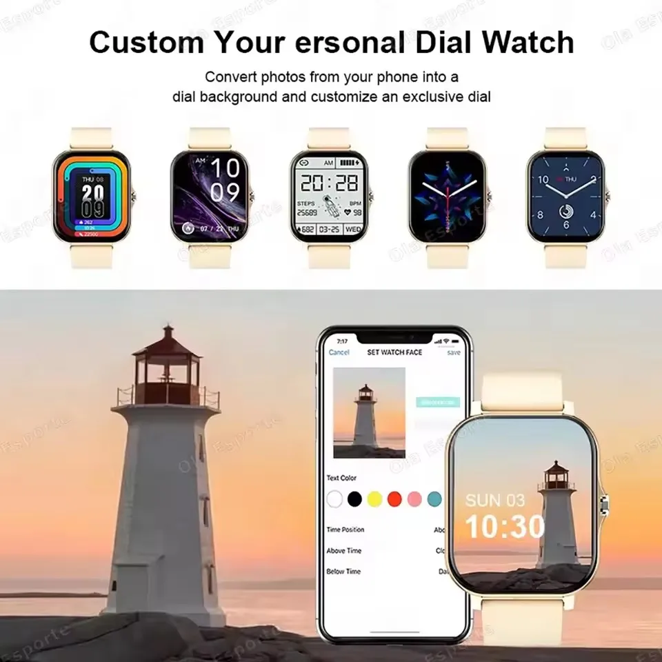 New Smart Watch 2.01 Inch HD Display Answer Make Call Message Preview Sport Modes Smartwatch DIY Dial Weather Forecast Men Women - الصورة 5