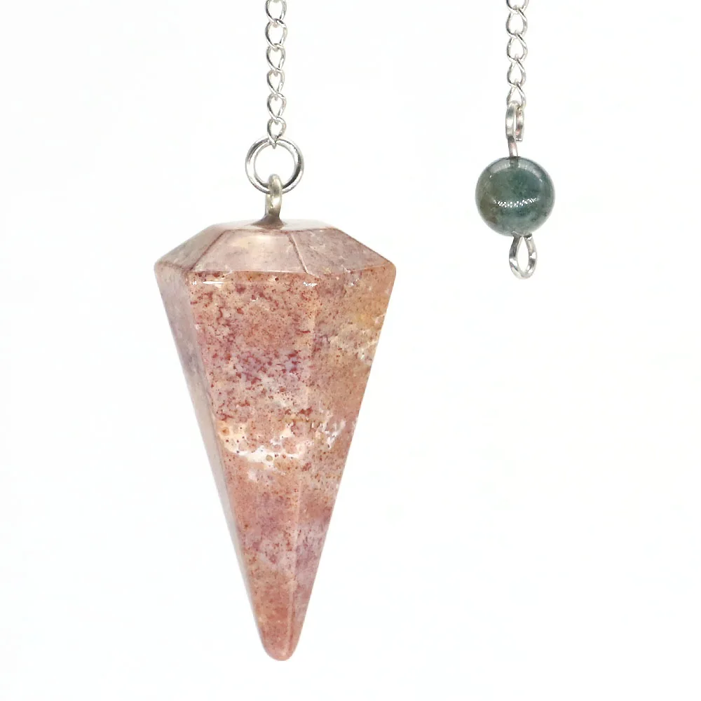 Natural Crystal Pendulums for Divination Dowsing Amethyst Pink Quartz Pendulum Reiki Healing Gem Stone Pendant Pendulos - الصورة 8