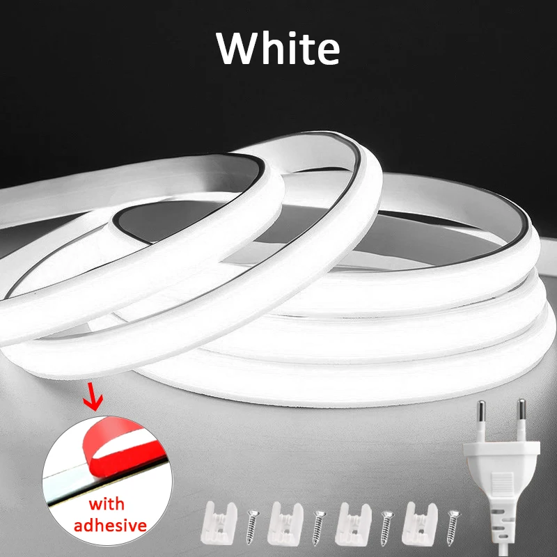 220V Led Strip High Brightness COB LED Strip 220V Flexible Ribbon for Room Bedroom Kitchen Outdoor Garden Lighting - الصورة 7